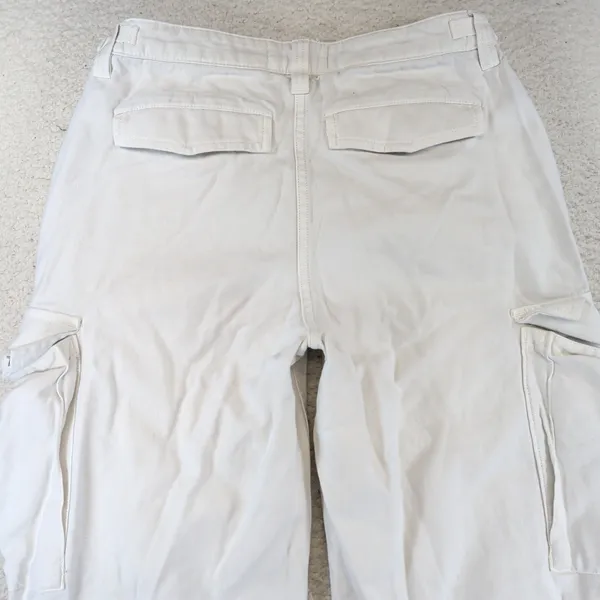 TNA Aritzia White Cotton‎ Wide Leg Cargo Pants Size 2 RVST 03-06-41848-R-SU23 - Image 9