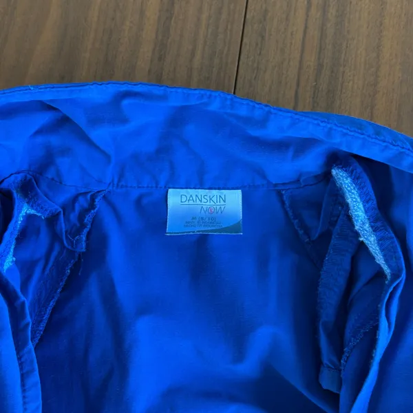 Vintage Danskin Now Track Jacket M Blue Mesh Zip Up Windbreaker Y2K Mom Workout - Image 5