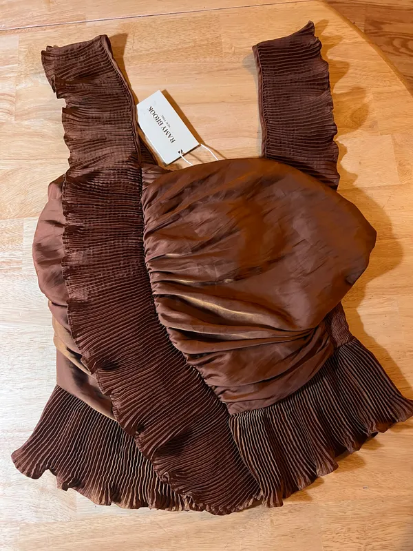 Ramy Brook Kathy Ruffle Peplum Top in Copper BNWTS $325.00 - Image 7