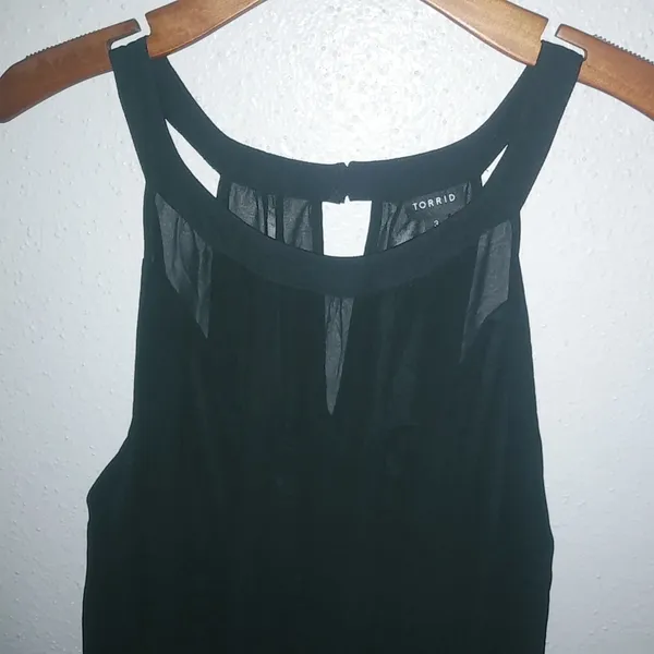 Torrid 3X Elegant Halter Black Keyhole Back Button Closure Dressy Formal Top - Image 2