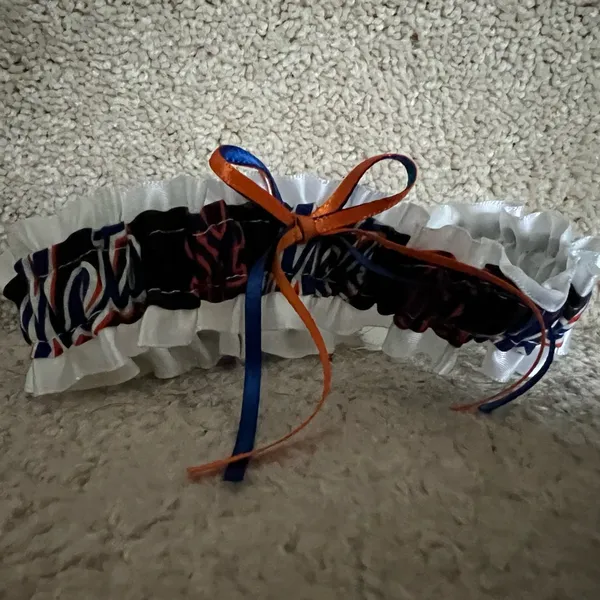 NY New York Mets Baseball MLB Women's‎ Blue and Orange Ruffled Garter NWOT - Image 3