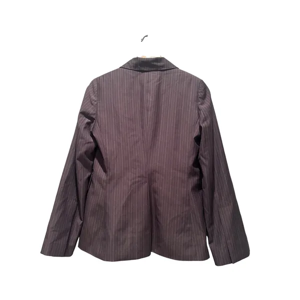 Banana Republic Gray Striped‎ Wool Blazer Size 4 Business Casual Capsule Work - Image 2