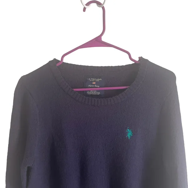 U.S. Polo ASSN Men's Size Large‎ Navy Blue Pullover Crew neck Sweater - Image 2