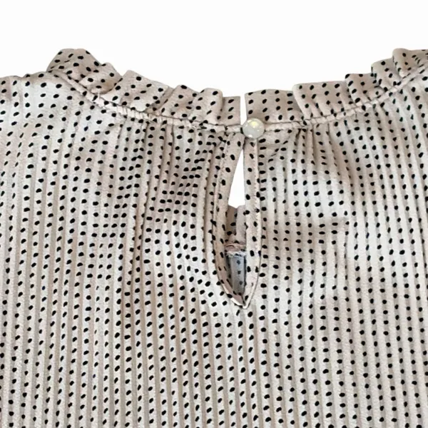 Adrianna Papell Women's Pink Polka Dot Blouse, Flutter Sleeve, Size Large - Image 5