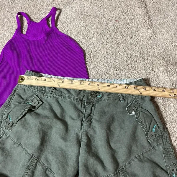Free People Granola Girl Cargo Shorts & Purple FP Movement Ribbed‎ Tank Top Set - Image 3