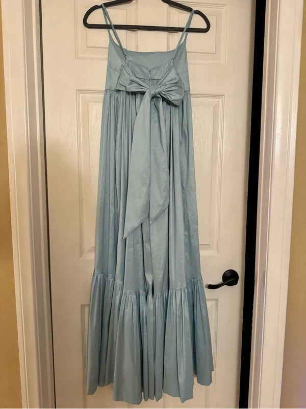 NWOT Abercrombie Light Blue Spaghetti Strap Baby Doll Maxi Dress - Image 2