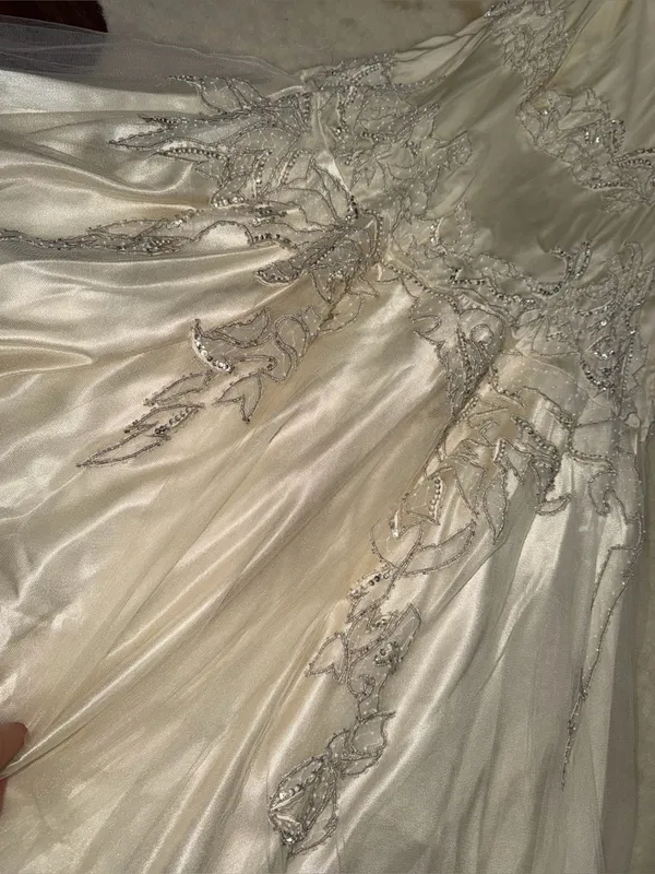 VTG Sue Wong Nocturne Silk Beaded Mermaid Wedding Dress Ivory Gown Sequin formal - Image 6