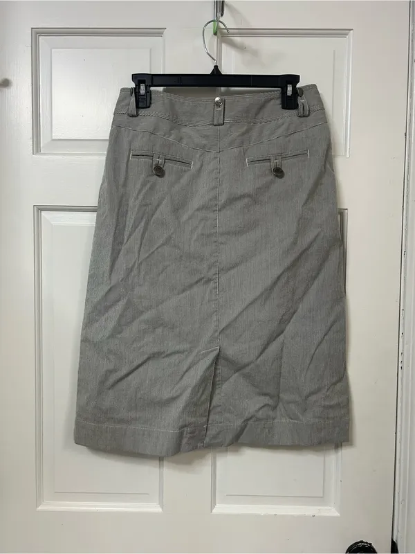 Christopher & Banks Light Gray Midi Pencil Skirt - Image 3