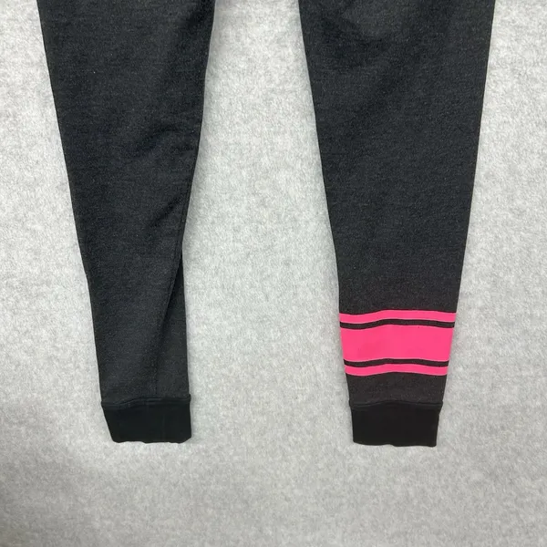 Victorias Secret PINK Yoga Leggings Charcoal Gray Pink Stripe Slim Joggers Small - Image 7