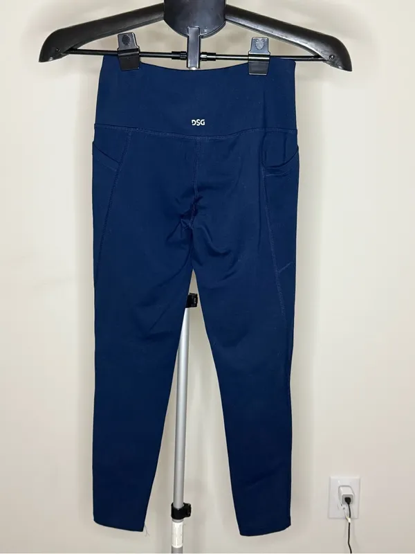 DSG Navy High Rise Pocket Leggings Athletic Workout Pants XS - Image 3