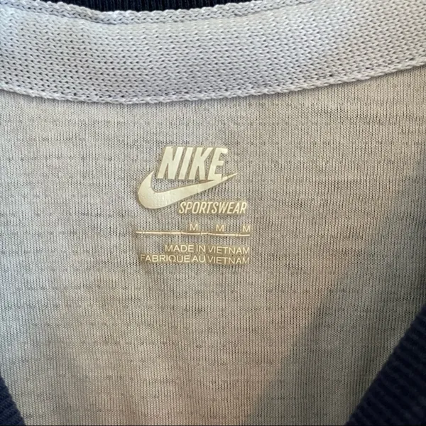 Nike Navy Raw Stitching Long Sleeve Top - Image 4