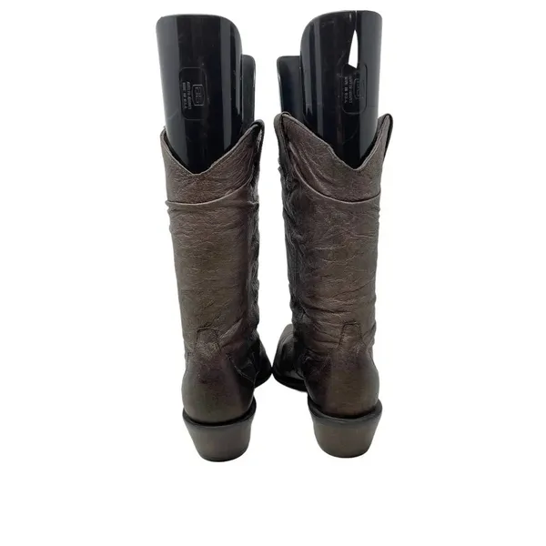 Durango Crush Brown Leather Slouch‎ Western Cowboy Boots Size 7.5 - Image 4