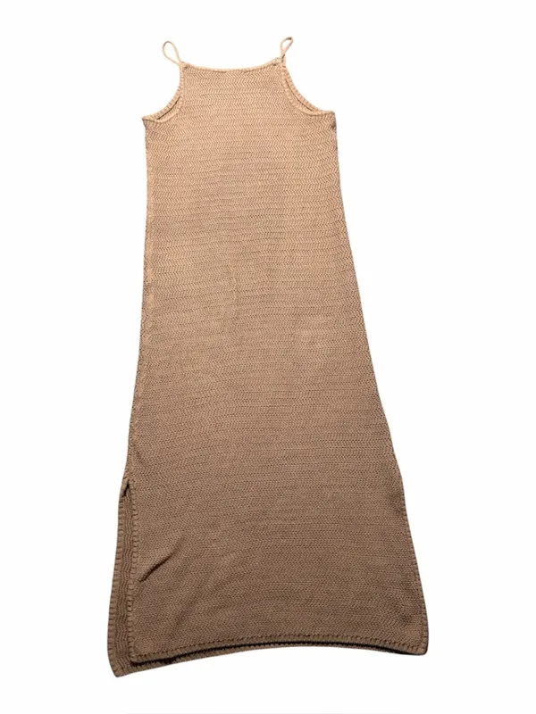 House of Harlow 1960 Tan Knit Maxi Slip Dress Size Small - Image 3