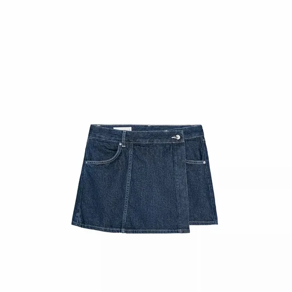 ZARA Dark Blue Denim Skirt - Image 2