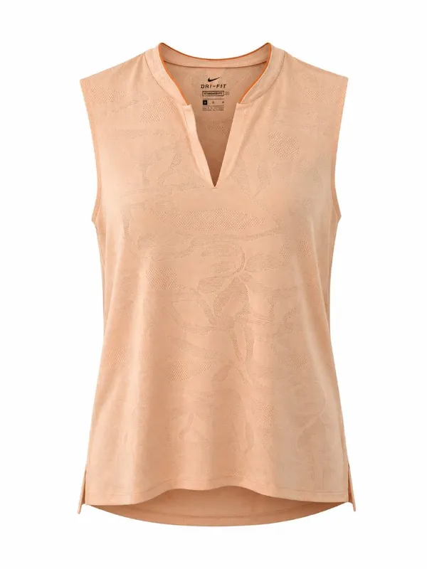 Nike Dri-FIT Floral Jacquard Sleeveless Golf Polo M - Image 2