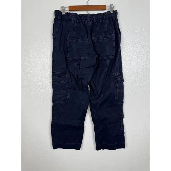 Free People Movement Walk On Fire Cargo Pants Navy Blue Utility Cropped Small - Image 2