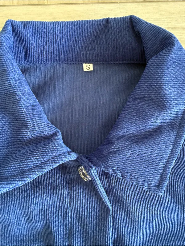 Monika Two-Piece Buttoned Crop Jacket & Skort Set Blue Small NWOT IN PACKAGE - Image 5