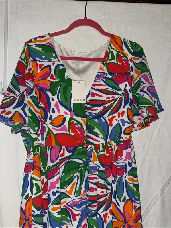 Colorful Floral Maxi Dress - Multicolor - Image 2