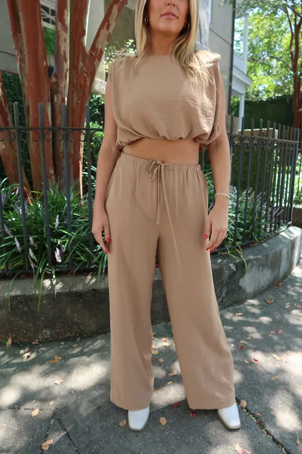 Vestique tan two piece set - Image 3