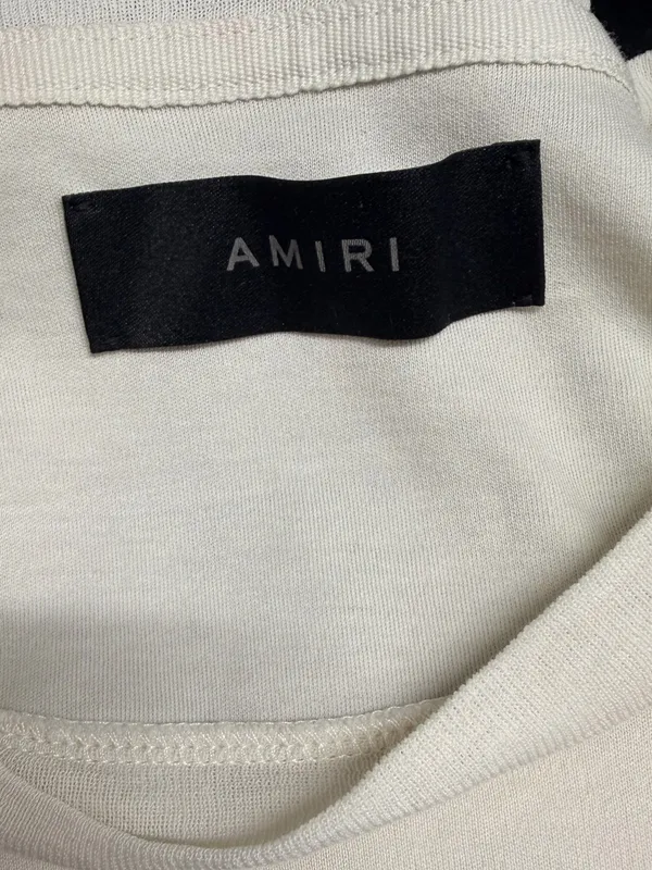 Amiri cropped core logo cotton t-shirt 100% cotton alabaster beige size 6 UK10 - Image 3