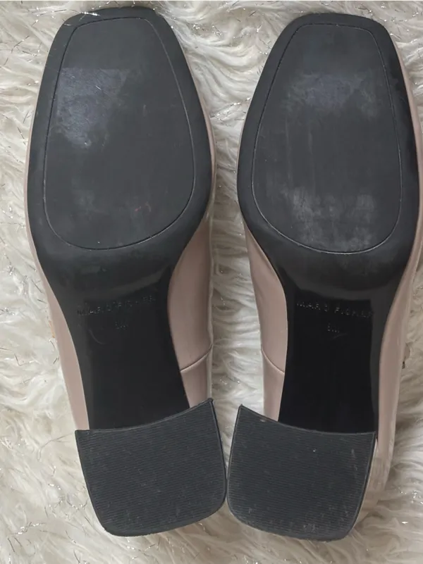 Marc Fisher Charisy Beige Women’s Tapered Patent Leather Block Heel Shoes Size8M - Image 10