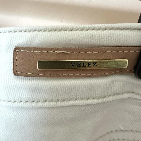 Velez Artisan Wide Leg Jeans Women’s 6 White Y2K Neo Grunge Indie Alt Streetwear - Image 4