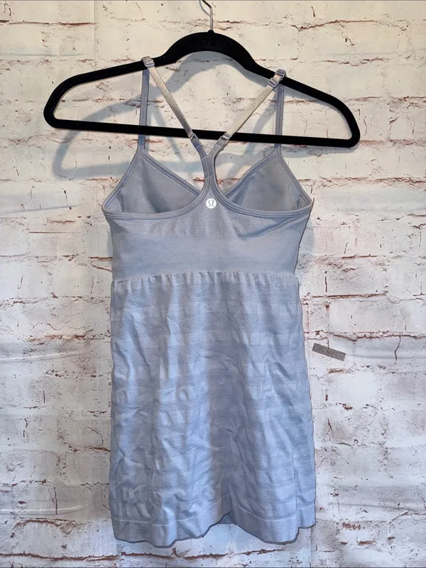 Lululemon Ebb Flow tank top Light Blue Racerback Cami 6 seamless knit adjustable - Image 4