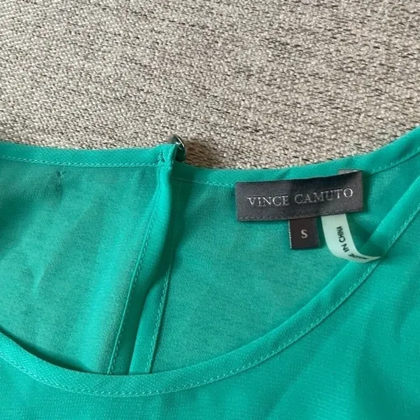 Vince Camuto Turquoise Asymmetrical Layered High Low Sleeveless Top Size S - Image 2