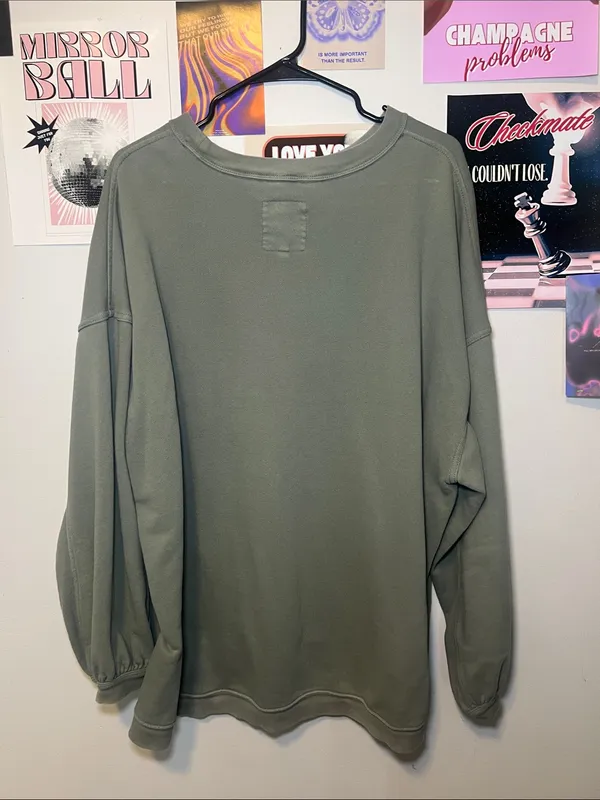 aerie Olive Green Crewneck Sweater - Image 5