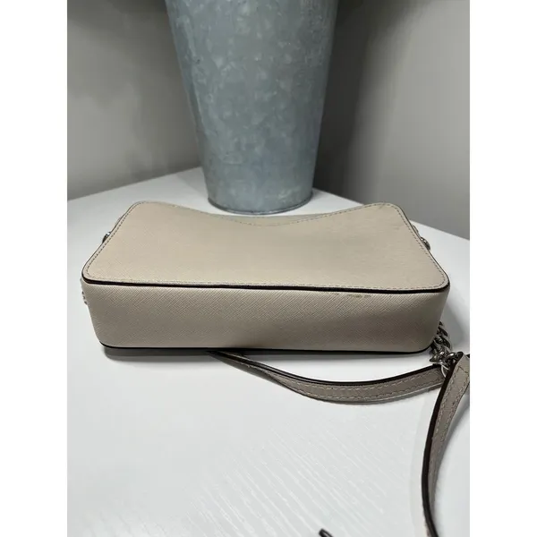 Michael Kors Jet‎ Set Travel Small Crossbody Bag Beige Saffiano Leather - Image 5