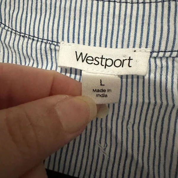 Westport blue/navy blue striped cardigan style top - Image 5