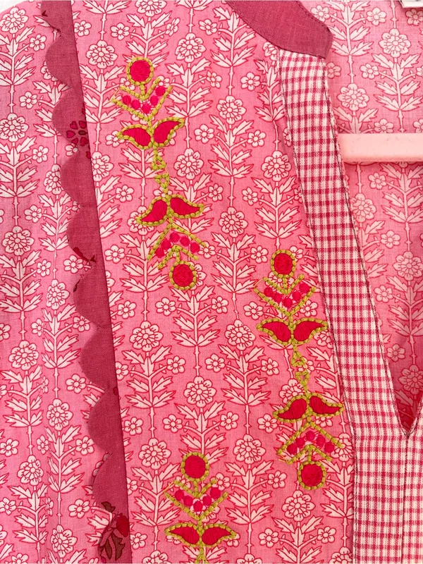 Pink Floral Midi Dress Women's Small Cottagecore Boho V-Neck Summer - Image 7