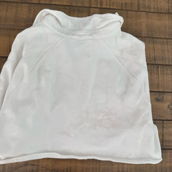Freepeople White cropped button-up long sleeve top #croptop Some light stains size small white, cropped, button-up, long sleeve, lightweight, feminine, boho, casual, off-white, resort - Image 2