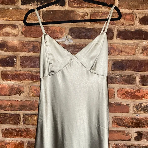NWT Lulu's Cavana Sage Satin Sleeveless Maxi Dress Women's Size Large - Image 3