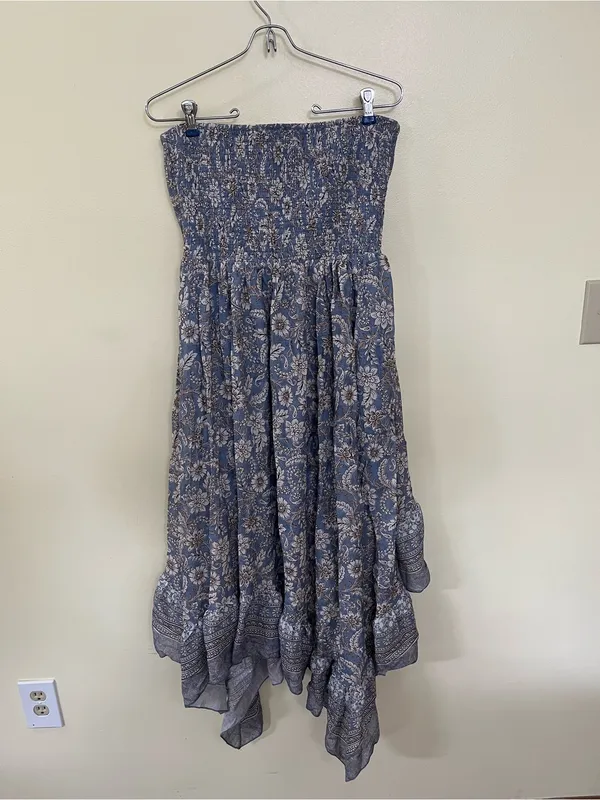NEW Altar’d State Blue Floral Strapless Maxi Dress Size Large NWT - Image 7