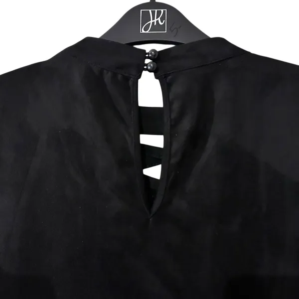 Ashley Stewart Mini Dress Black Faux Suede Corset Front SZ 18/20 Gothic Grunge - Image 7