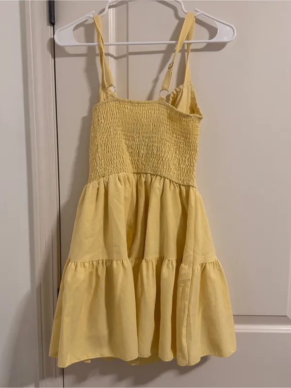 PacSun Yellow Tiered Spaghetti-Strap Sundress - Image 2