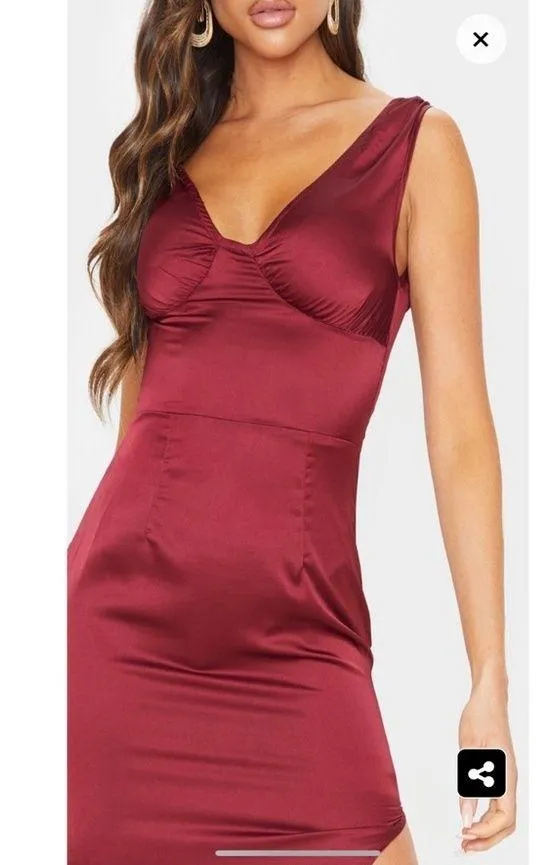 Pretty Little Thing Satin Split Slit Maxi Dress - Image 5