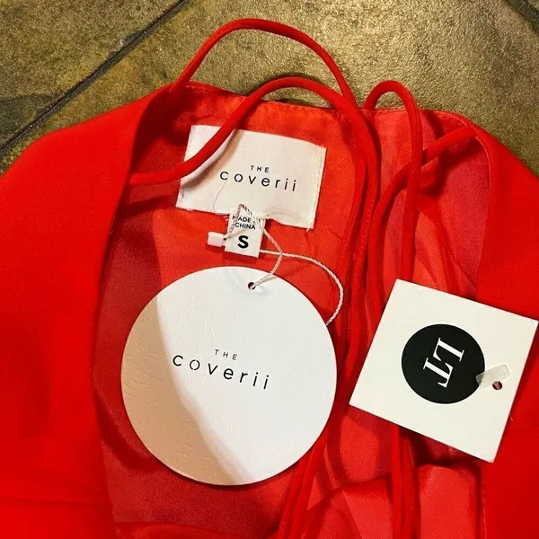 NWT The Coverii Red Double V-neck Strappy Layered Cami Small - Image 10