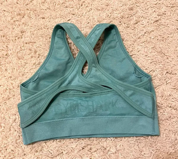 Gymshark Teal Cross Over Sport Bra Size S - Image 2
