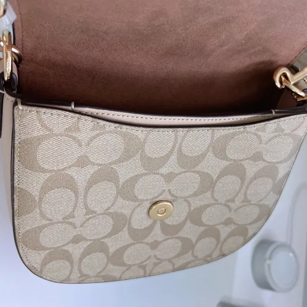 NWT Coach Morgan Saddle Bag In Blocked Signature Canvas ch507 - Image 5
