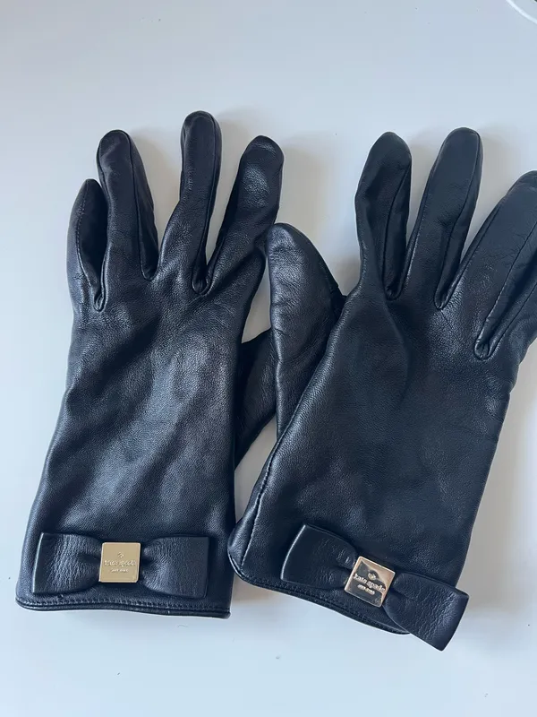 Kate Spade Soft Leather Gloves w/ Bow Detailing - Image 2
