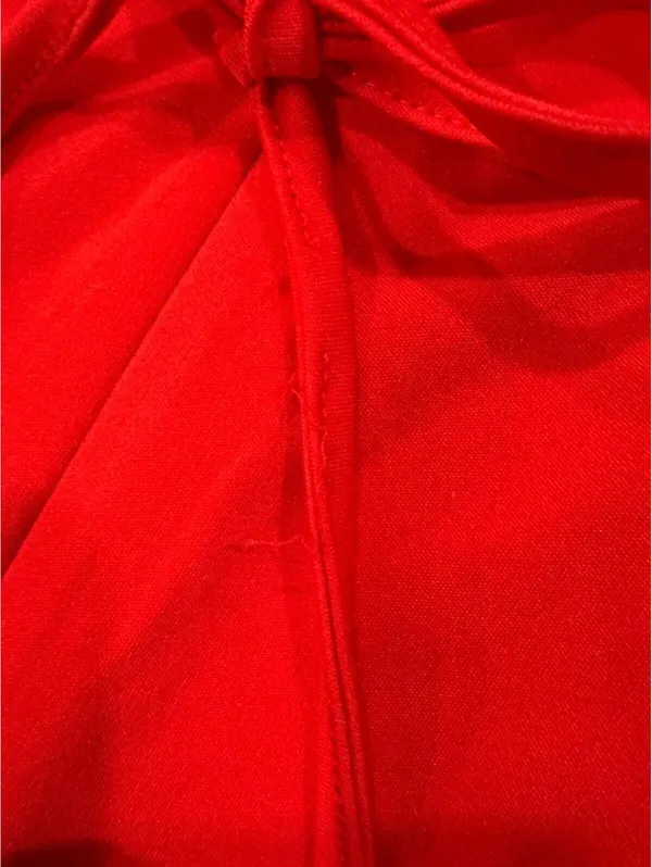 Red Lace Up Back Bodycon Ruffle Hem Spaghetti Strap Mini Cocktail Date Night - Image 9