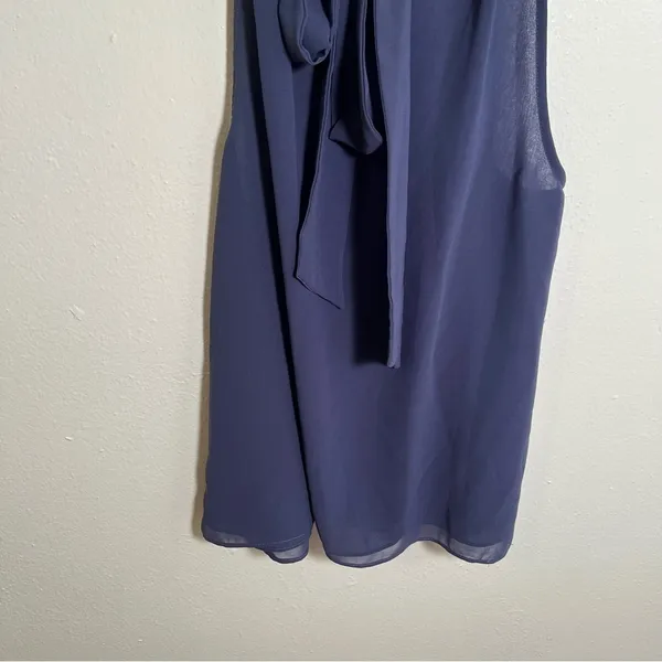 1.State‎ Women's Size Small Sleeveless High Neck Blouse Chiffon Deep Cobalt Blue - Image 7