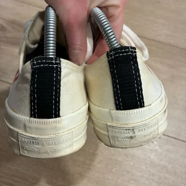 Converse x Comme Des Garcons PLAY Cream Low Top Sneakers Size 5 Men’s/Women’s 7 - Image 9