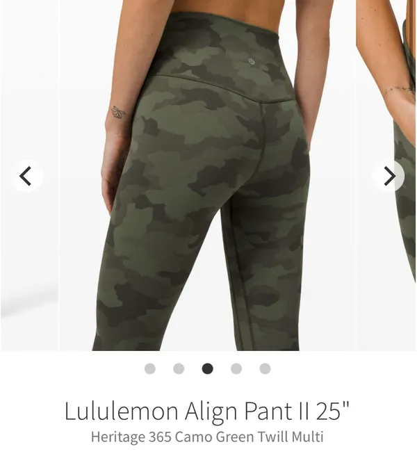 Lululemon Align Pant II 25" Heritage 365 Camo Green Twill Multi - Image 2