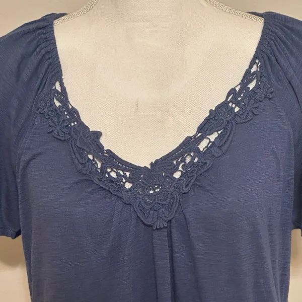 Aeropostale Blue Y2K Summer Top Off the Shoulder Front Knot NWOT - Image 6