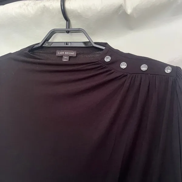 Lane Bryant Rhinestone Womens Top Sz 18/20 Glam Party Workwear Witchy Mockneck - Image 3