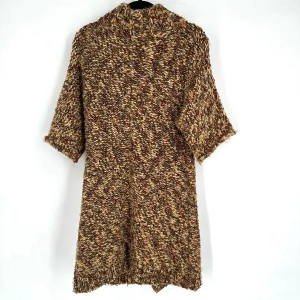 Anthropologie Tabitha Wool Blend Chunky Knit‎ Cardigan Sweater Tan Size Small - Image 2