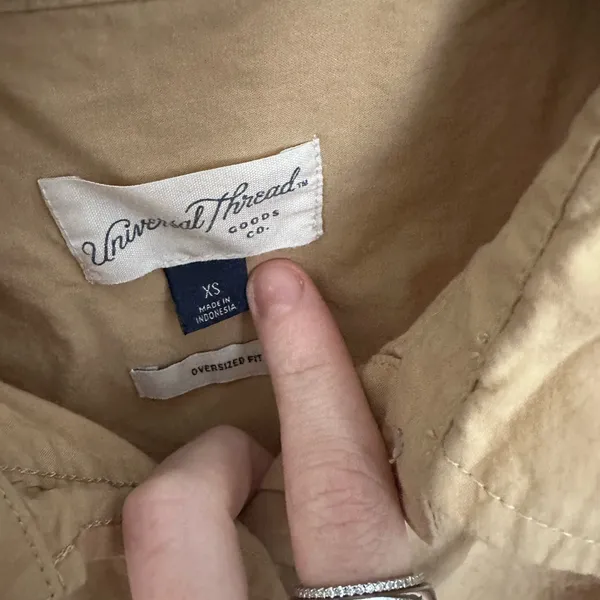 Universal Threads Beige Button-Down Shirt - Image 3